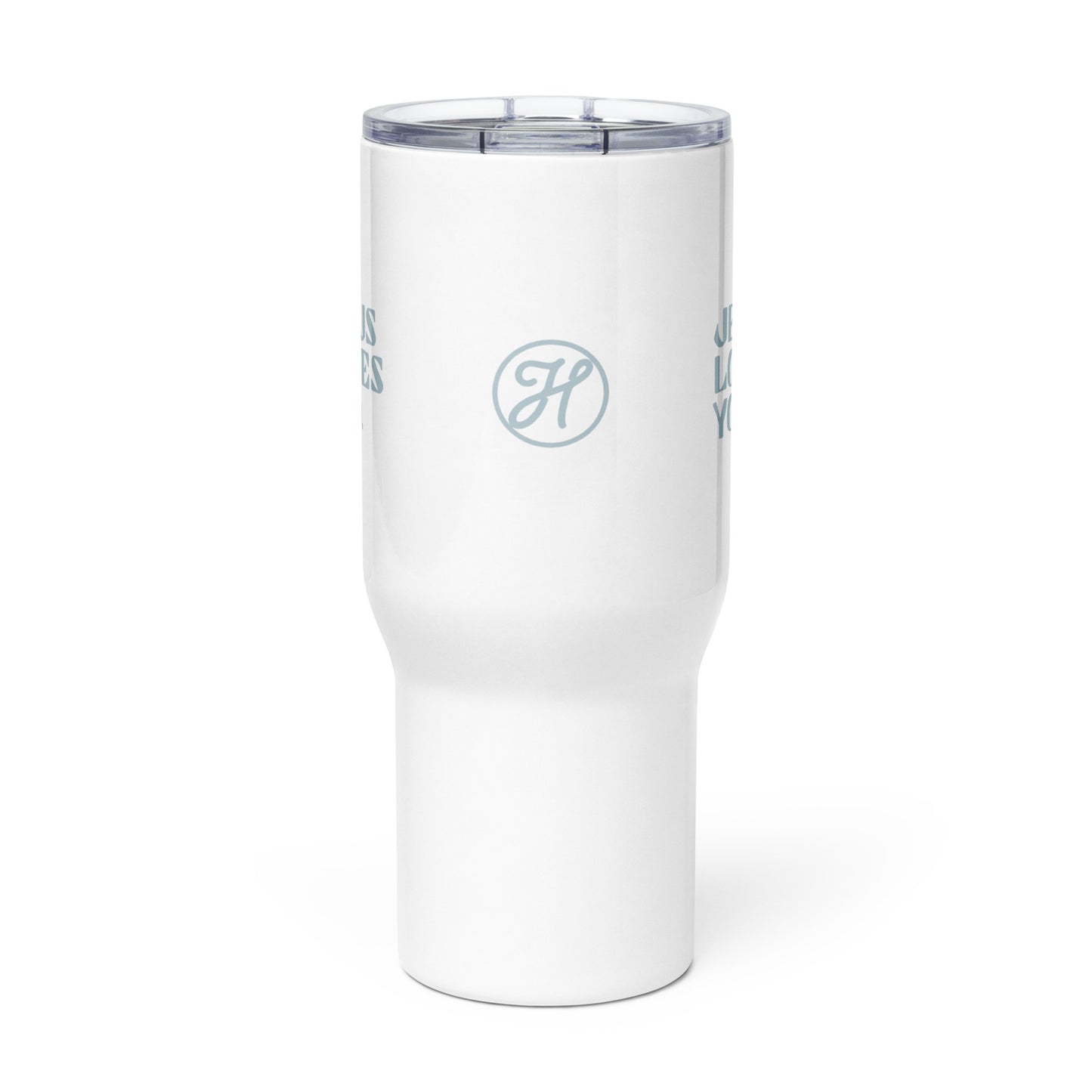 "Jesus Loves You" Travel mug w/ handle
