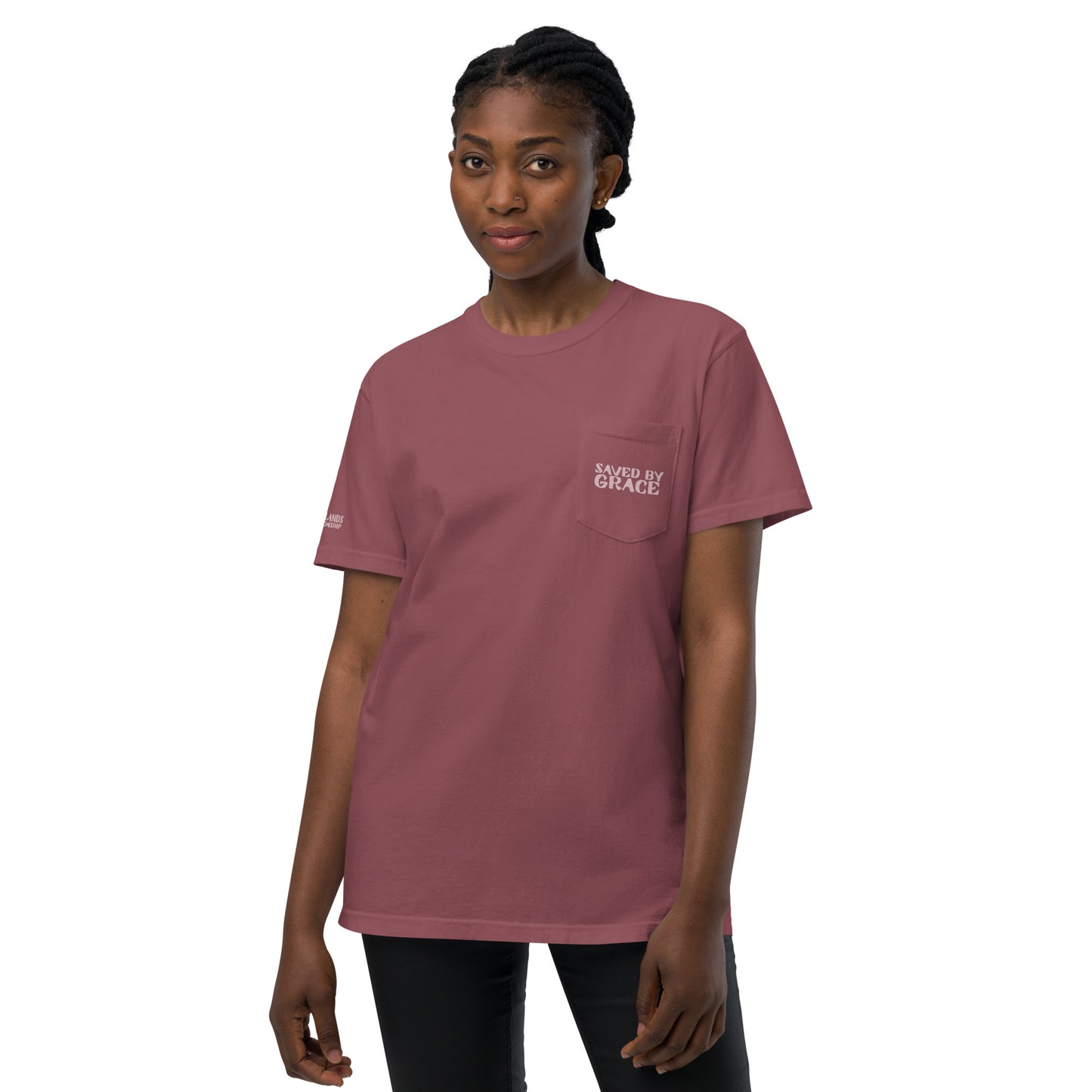 "Saved By Grace" Unisex garment-dyed pocket t-shirt