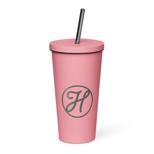 Highlands "H" Insulated Tumbler with Straw