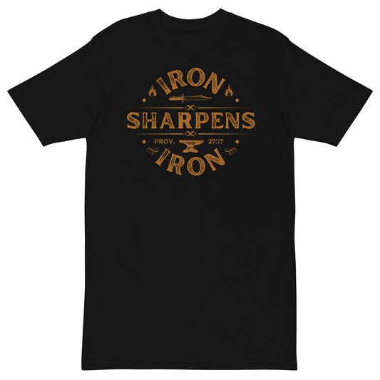"Iron Sharpens Iron" Men’s premium heavyweight tee