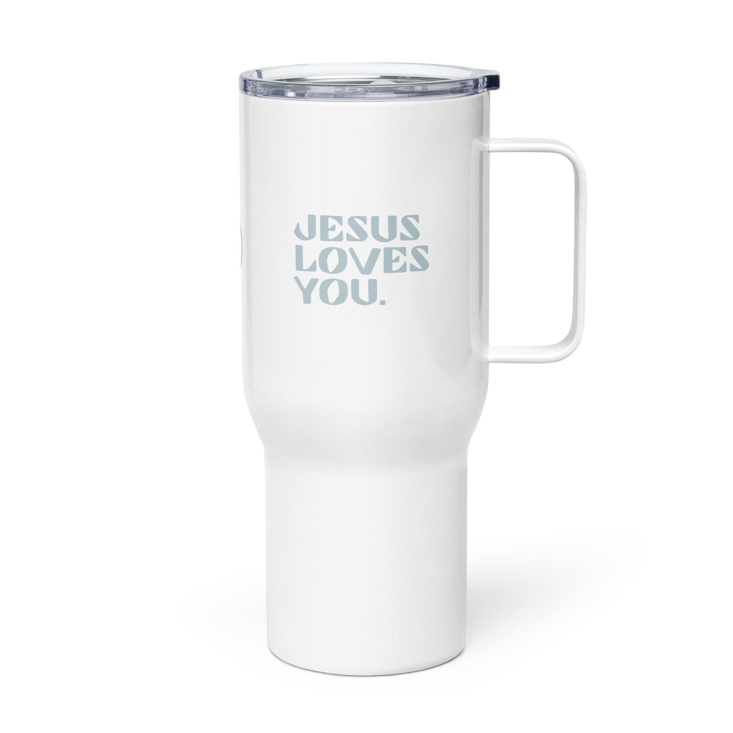 "Jesus Loves You" Travel mug w/ handle