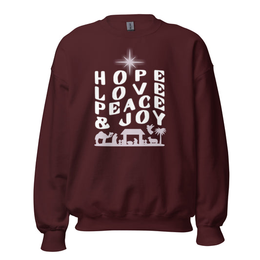 Hope, Love, Peace, Joy Unisex Sweatshirt