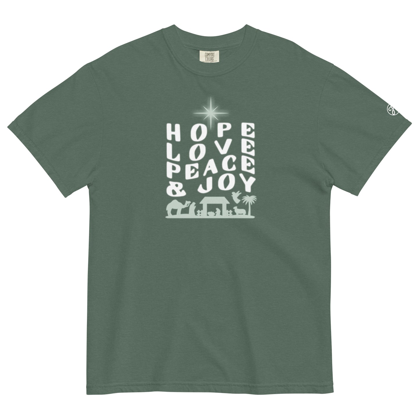 Hope, Love, Peace, Joy Unisex garment-dyed heavyweight t-shirt