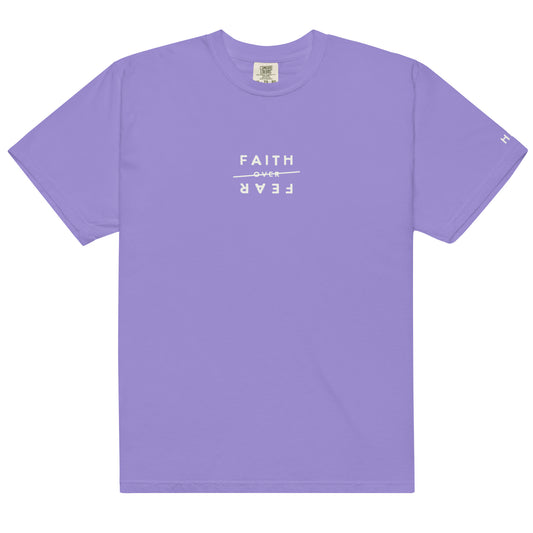 "Faith Over Fear" Unisex garment-dyed heavyweight t-shirt