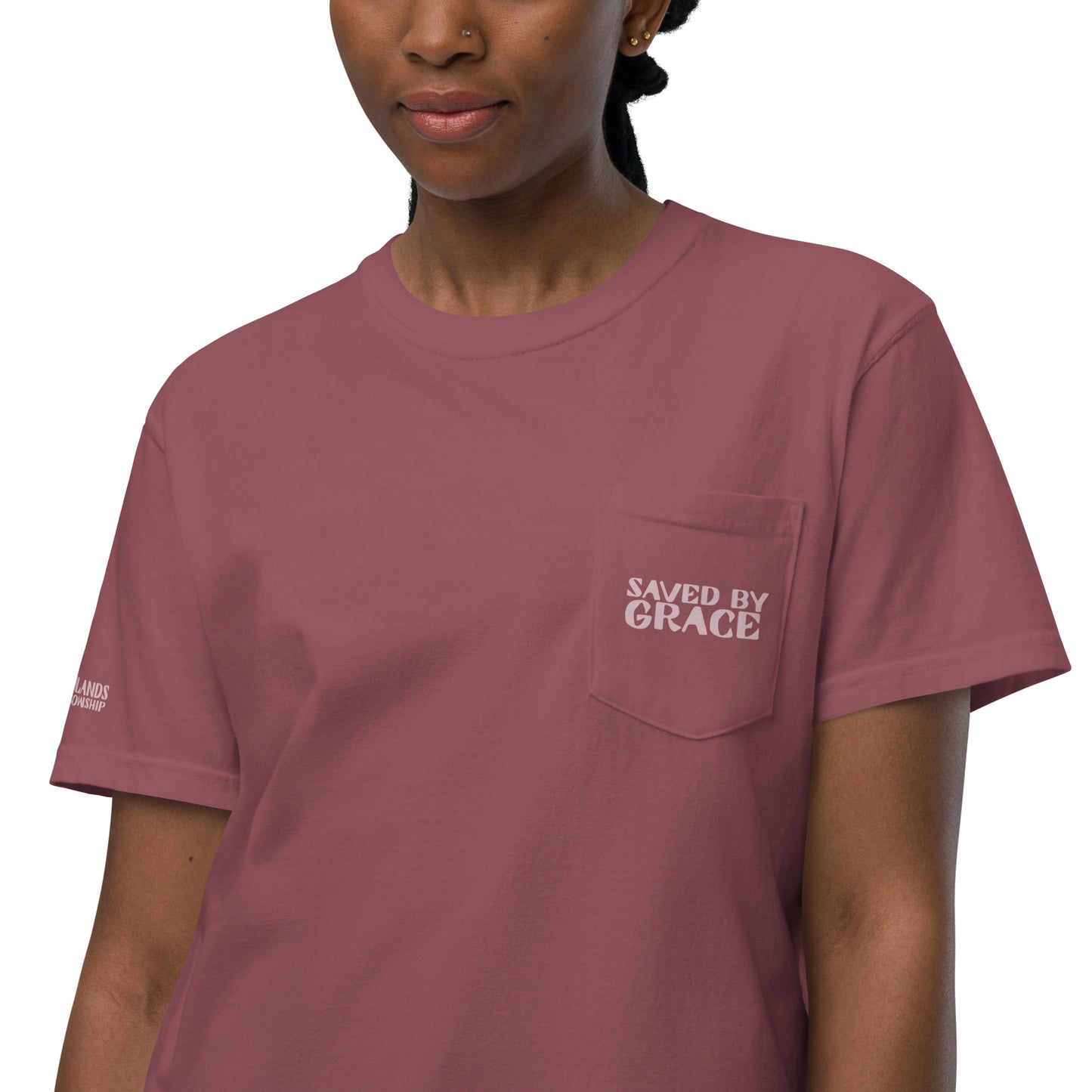 "Saved By Grace" Unisex garment-dyed pocket t-shirt